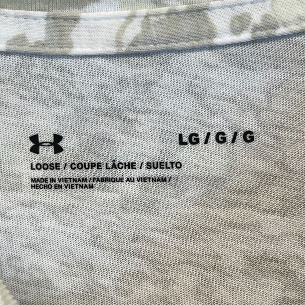 NWT UNDER ARMOUR T-Shirt Men's Large White Gray ABC Camo Short Sleeve Crew Neck - Picture 5 of 15